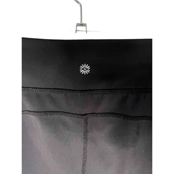 Tangerine  Cropped  Black Athletic Leggings With Pockets - Picture 6 of 6